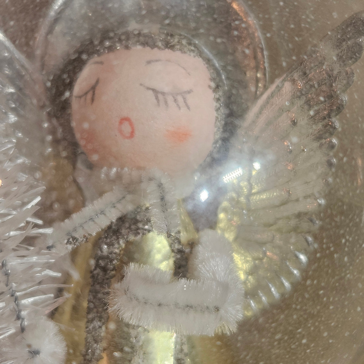 Glass Diorama Angel Christmas Ornament