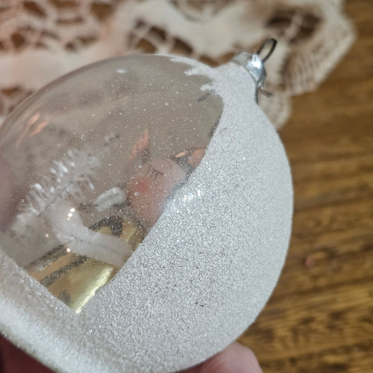 Glass Diorama Angel Christmas Ornament