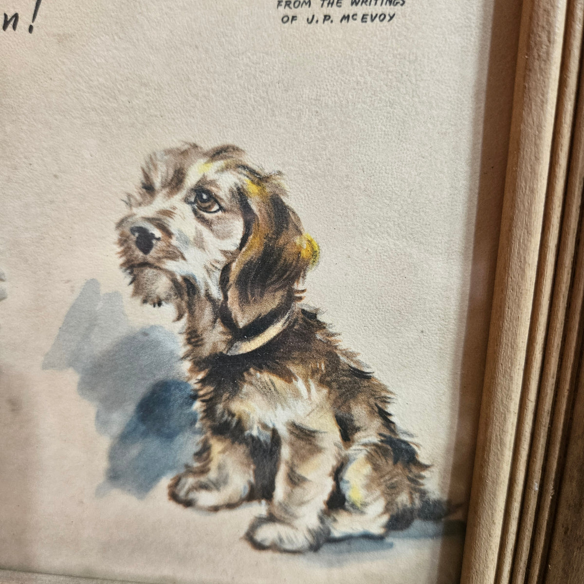 Buzza Motto Dog Friendship Print in Wood Frame