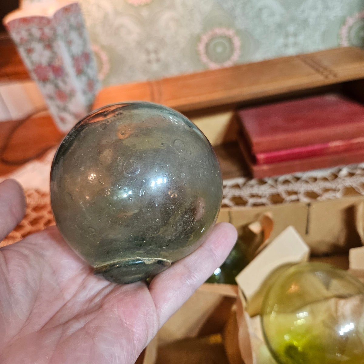 Vintage Hand-Blown Glass Fishing Floats Set of 5