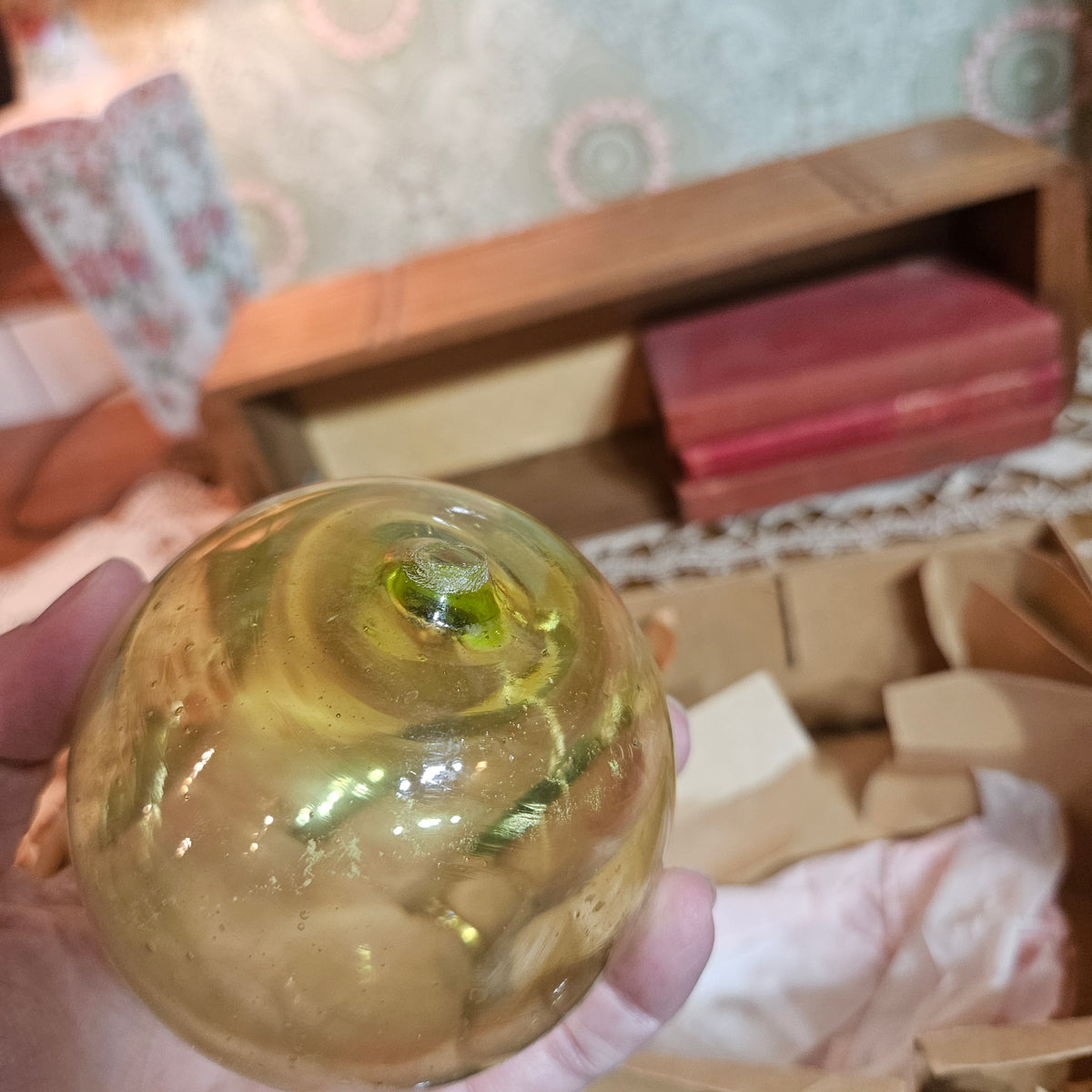 Vintage Hand-Blown Glass Fishing Floats Set of 5