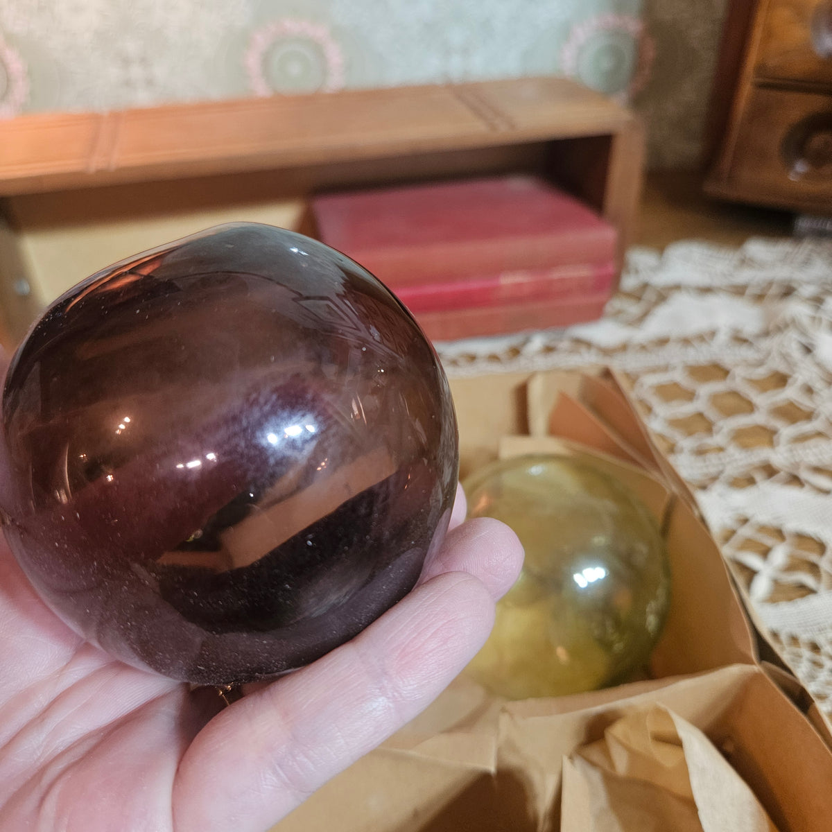 Vintage Hand-Blown Glass Fishing Floats Set of 5