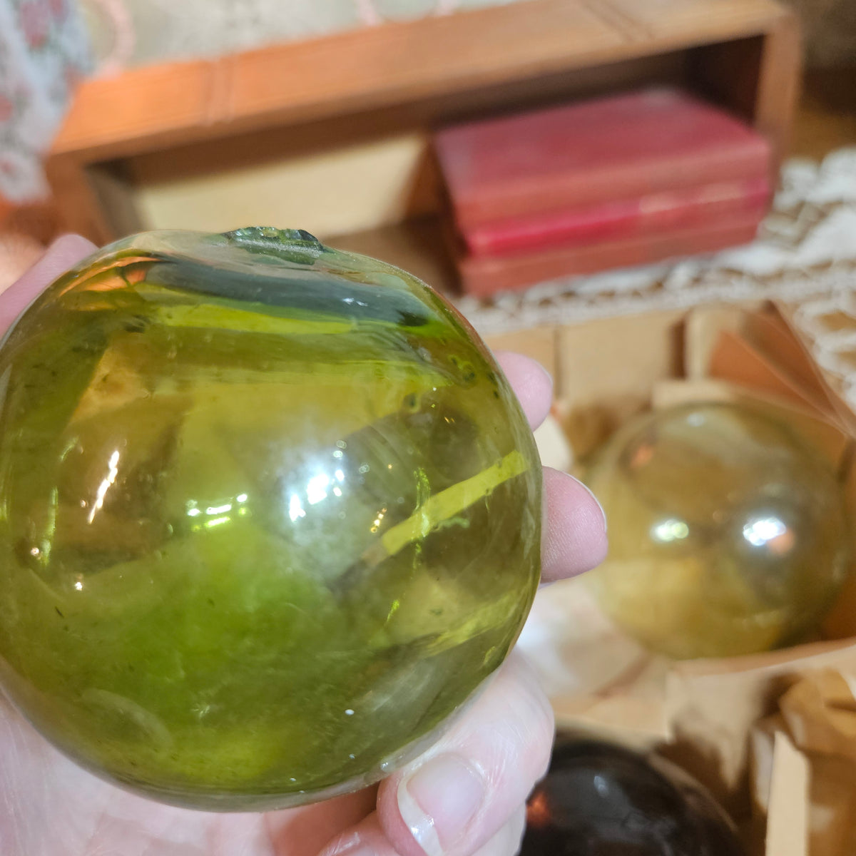 Vintage Hand-Blown Glass Fishing Floats Set of 5