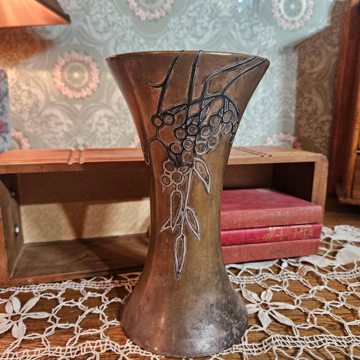 Heintz Sterling on Bronze California Pepper Vase