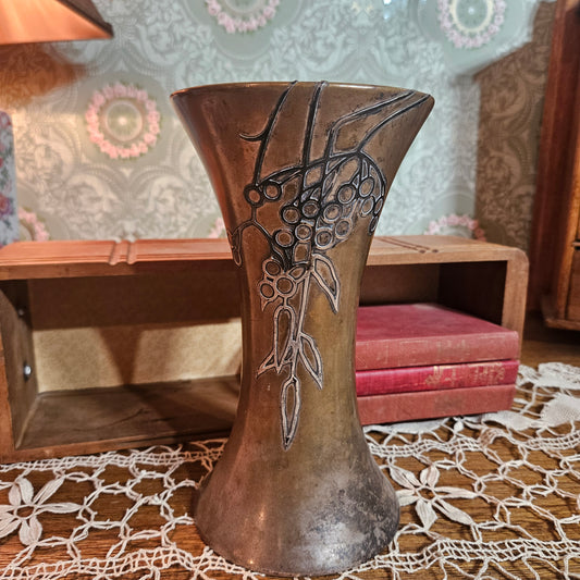 Heintz Sterling on Bronze California Pepper Vase