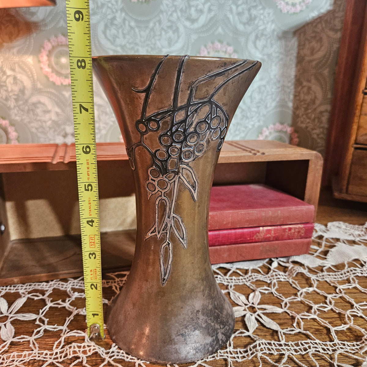 Heintz Sterling on Bronze California Pepper Vase