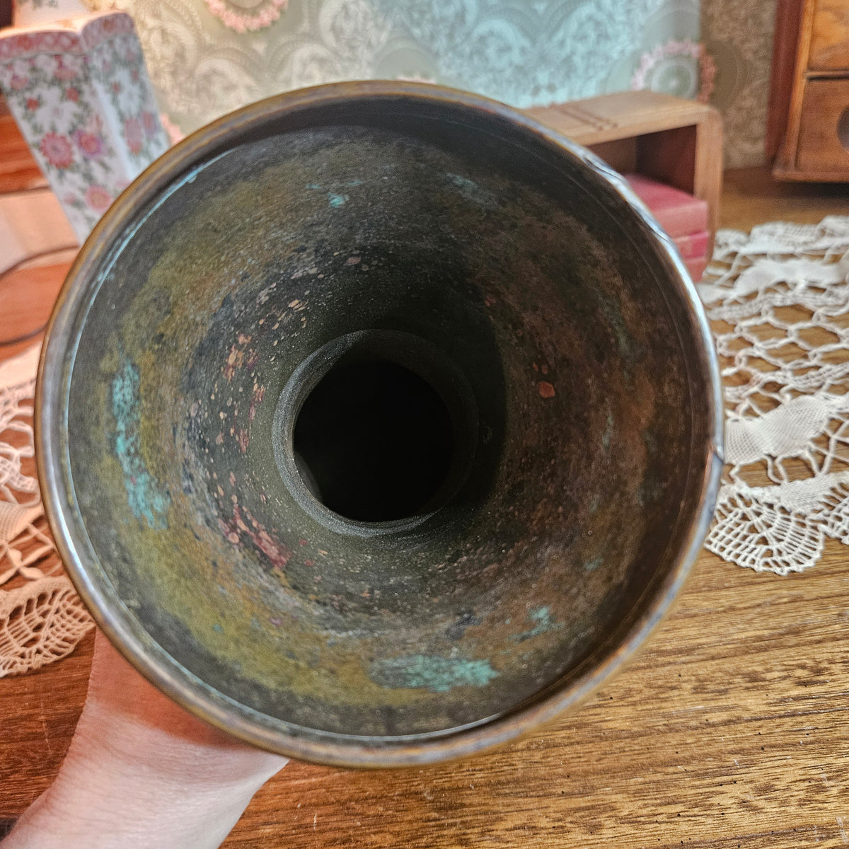 Heintz Sterling on Bronze California Pepper Vase