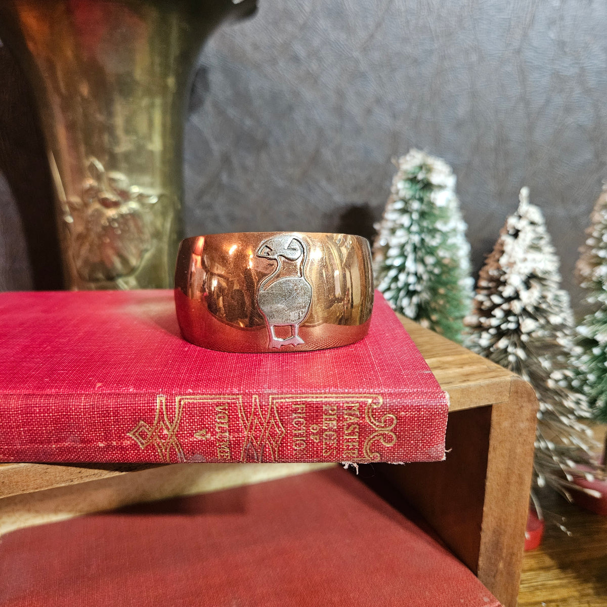 Mixed-Metal Puffin Cuff Bracelet