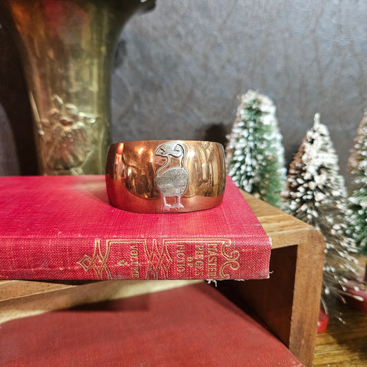Mixed-Metal Puffin Cuff Bracelet