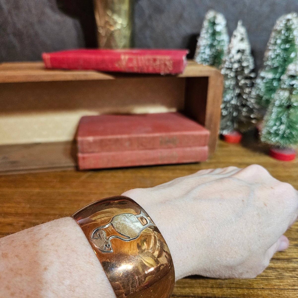 Mixed-Metal Puffin Cuff Bracelet