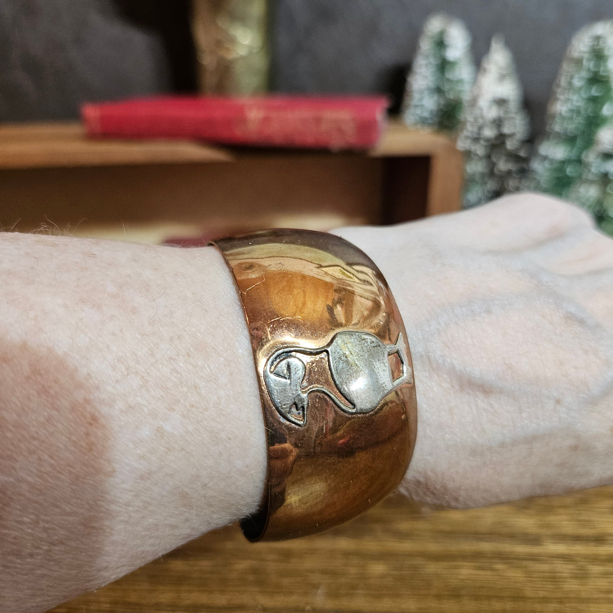 Mixed-Metal Puffin Cuff Bracelet