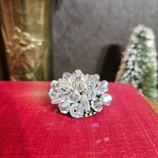 Aurora Borealis Crystal Cluster Brooch