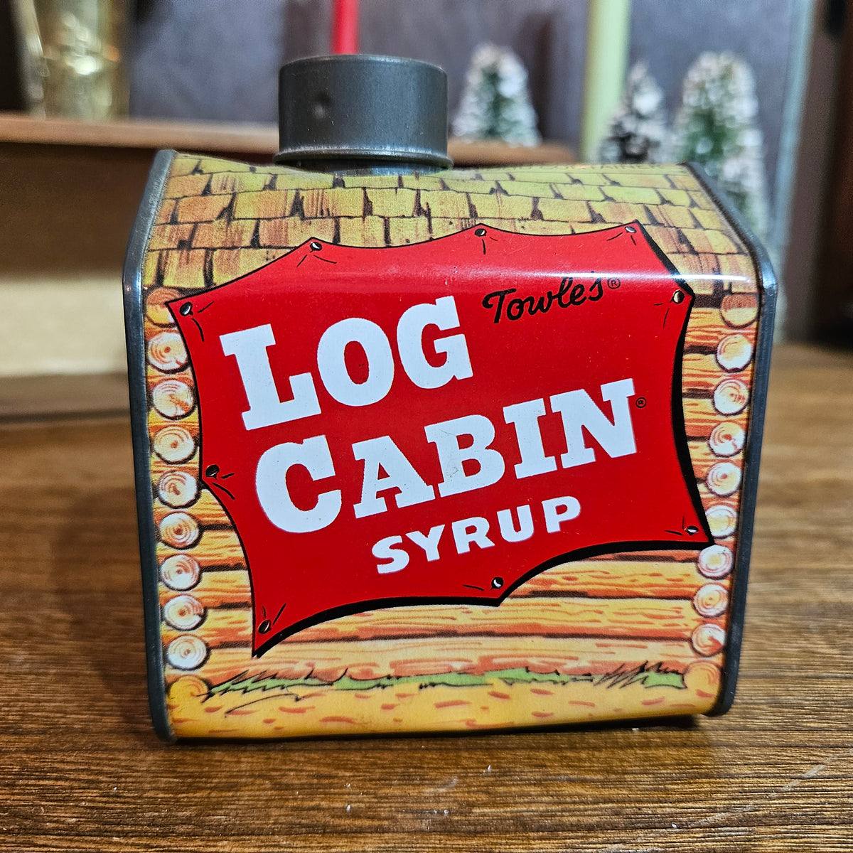 Towle's Log Cabin Syrup Advertising Coin Bank