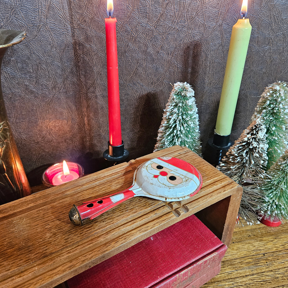 Made in Japan Tin Santa Christmas Noisemaker