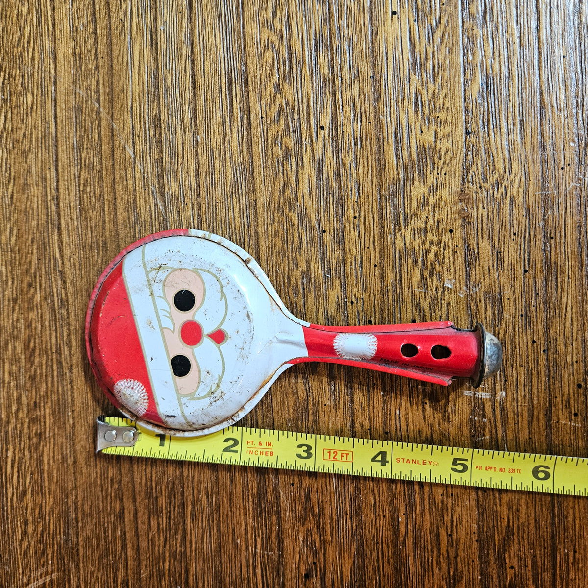 Made in Japan Tin Santa Christmas Noisemaker