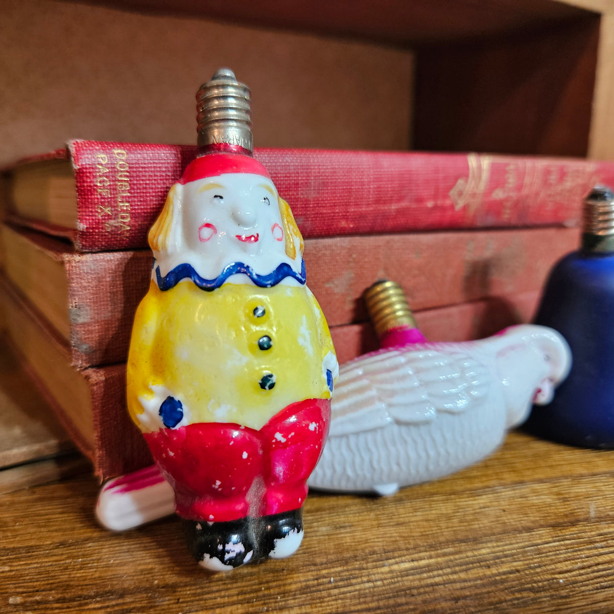 Set of 3 Vintage Figural Christmas Light Bulbs Untested