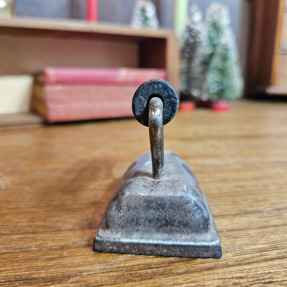 Miniature Metal Sad Iron with Wood Handle