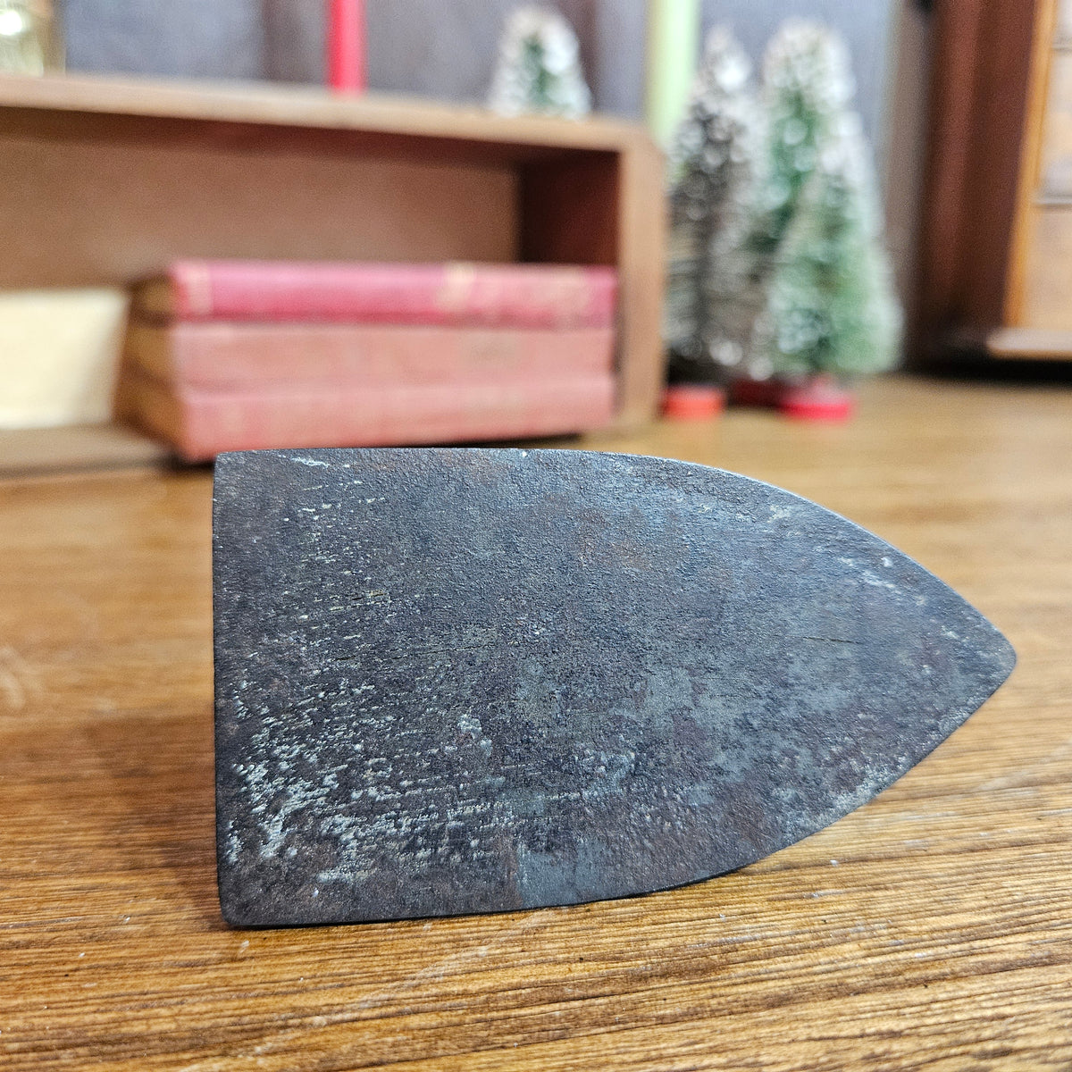 Miniature Metal Sad Iron with Wood Handle