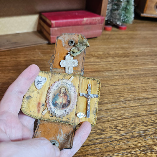 Antique Catholic Pocket Devotional Sick Call Set
