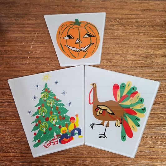 Charmglow Holiday Glass Panels Set of 3