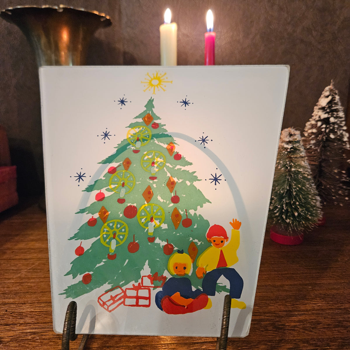 Charmglow Holiday Glass Panels Set of 3