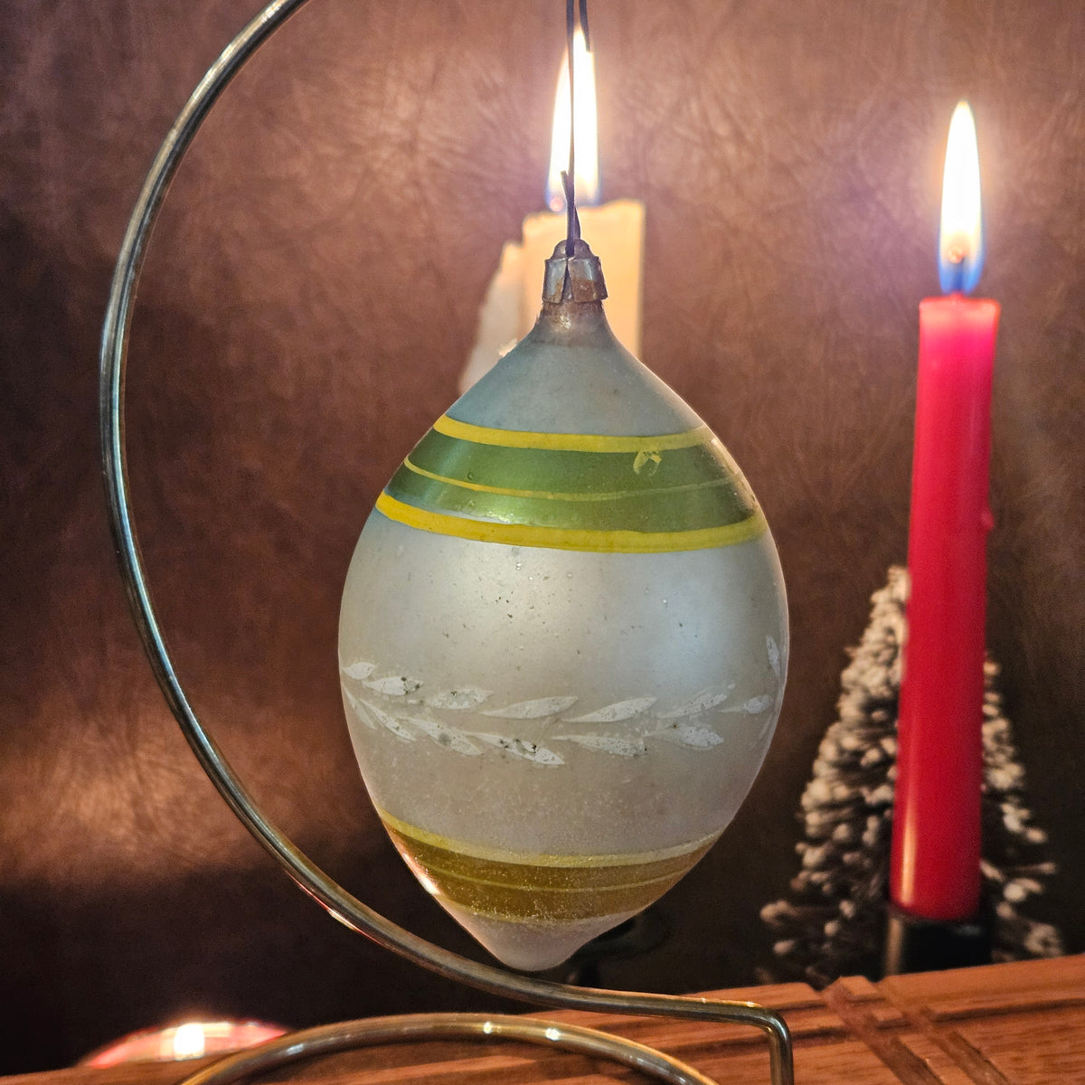 Set of 5 Vintage Blown Glass Christmas Ornaments