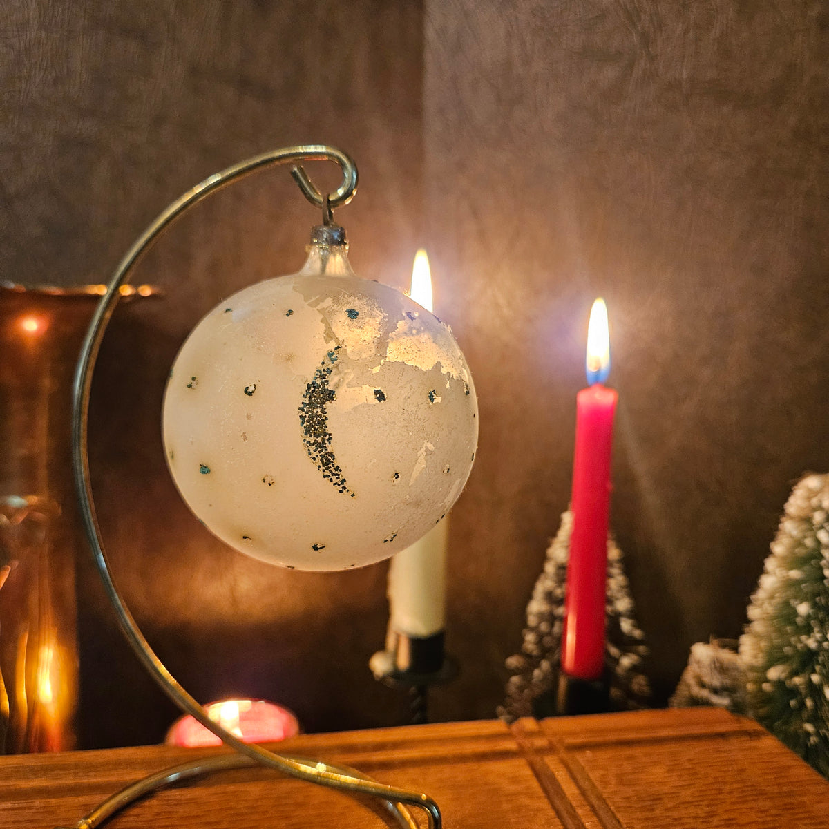 Set of 5 Vintage Blown Glass Christmas Ornaments