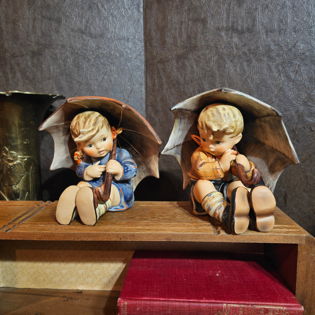 Goebel Hummel Umbrella Boy & Umbrella Girl 5" Pair