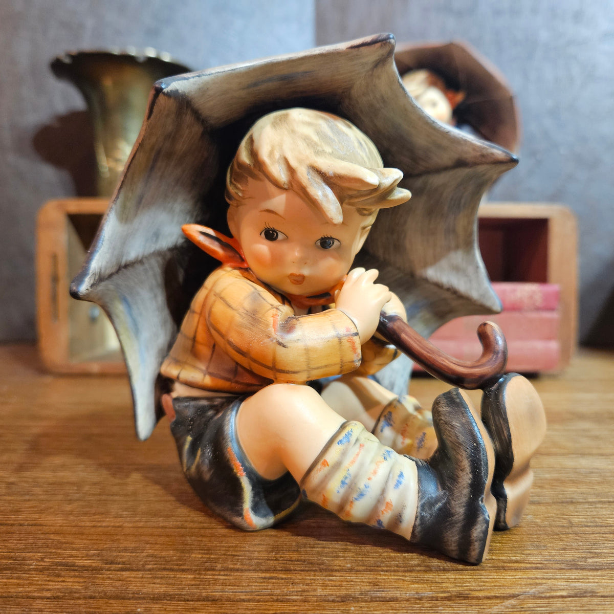 Goebel Hummel Umbrella Boy & Umbrella Girl 5" Pair