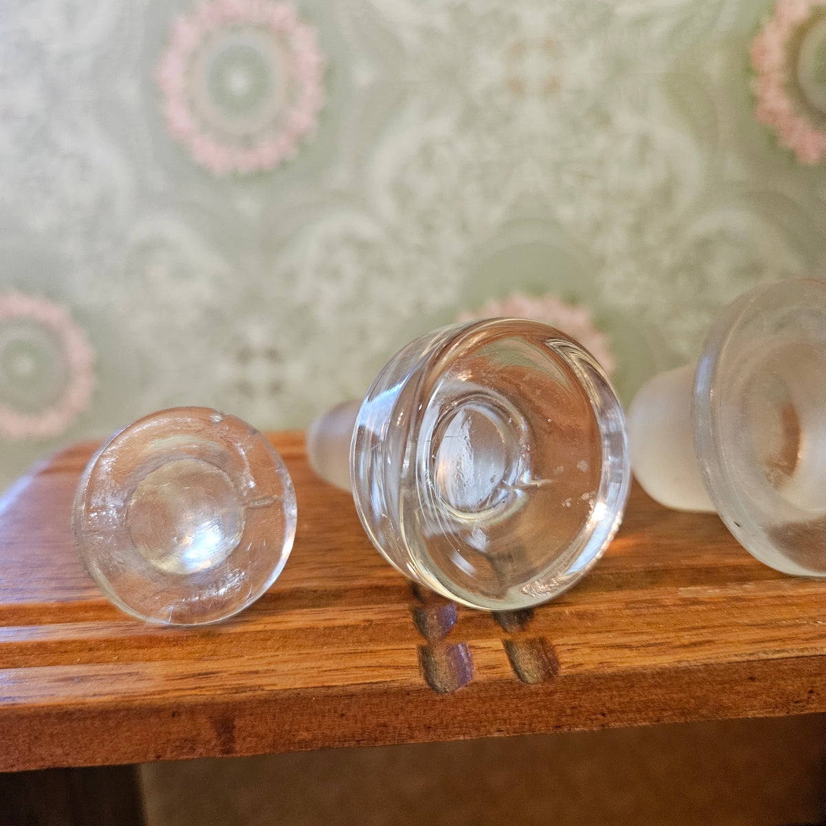 Lot of 5 Vintage Clear Glass Bottle and Decanter Stoppers