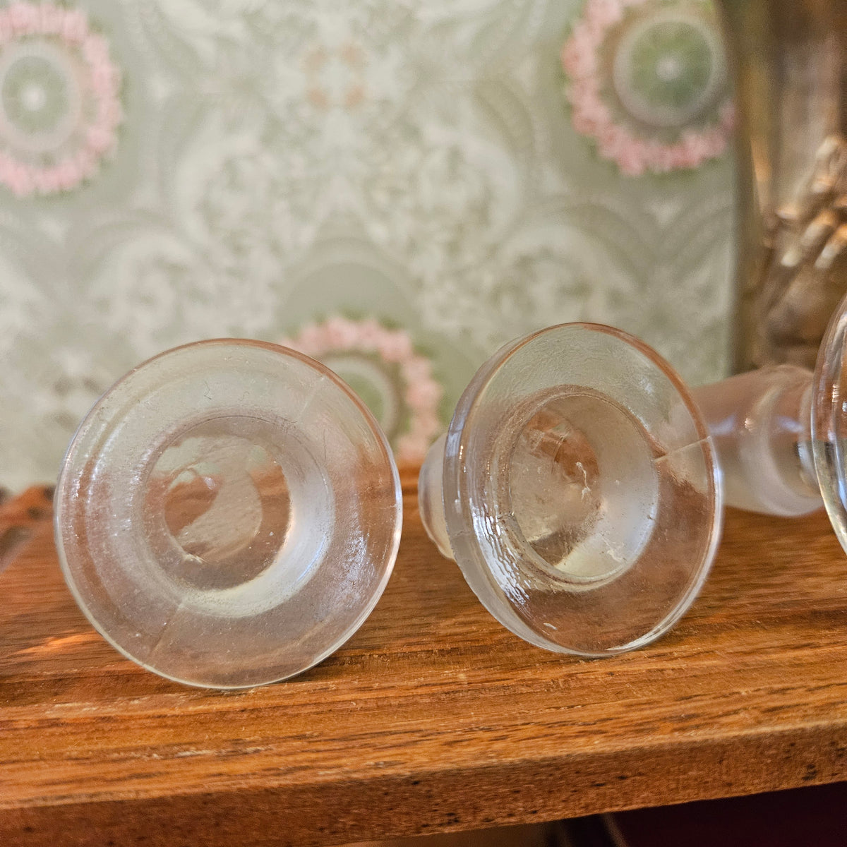 Lot of 5 Vintage Clear Glass Bottle and Decanter Stoppers