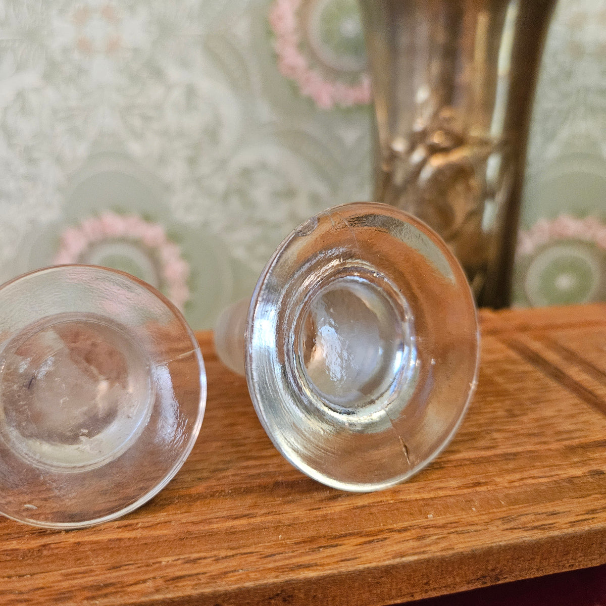 Lot of 5 Vintage Clear Glass Bottle and Decanter Stoppers