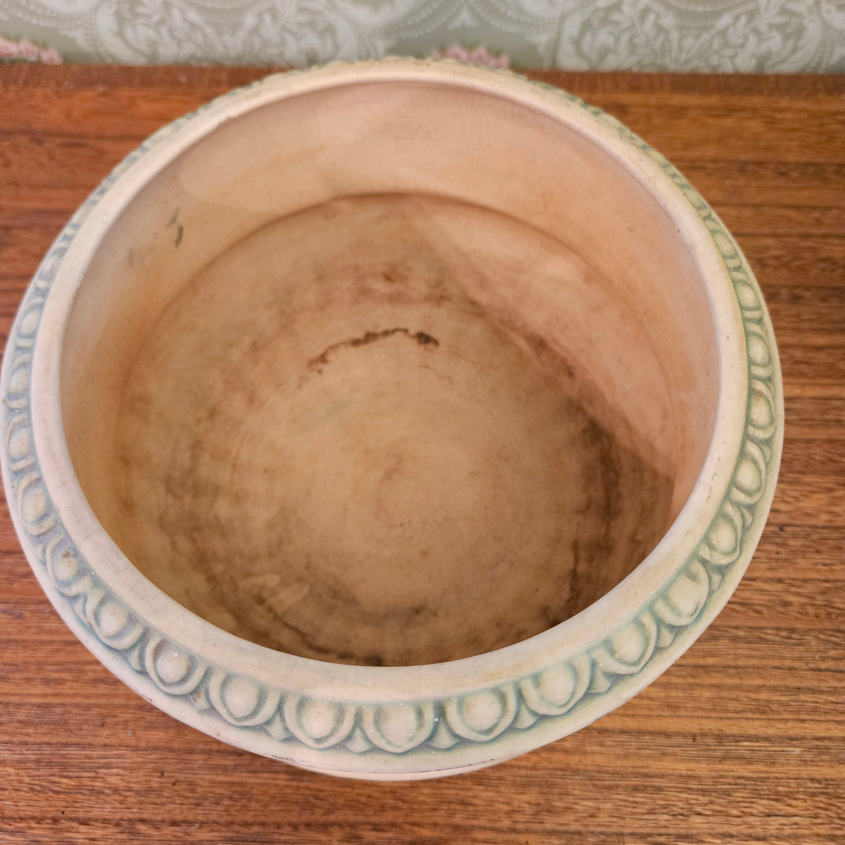 Art Pottery Jardiniere Planter Berry Vine Relief