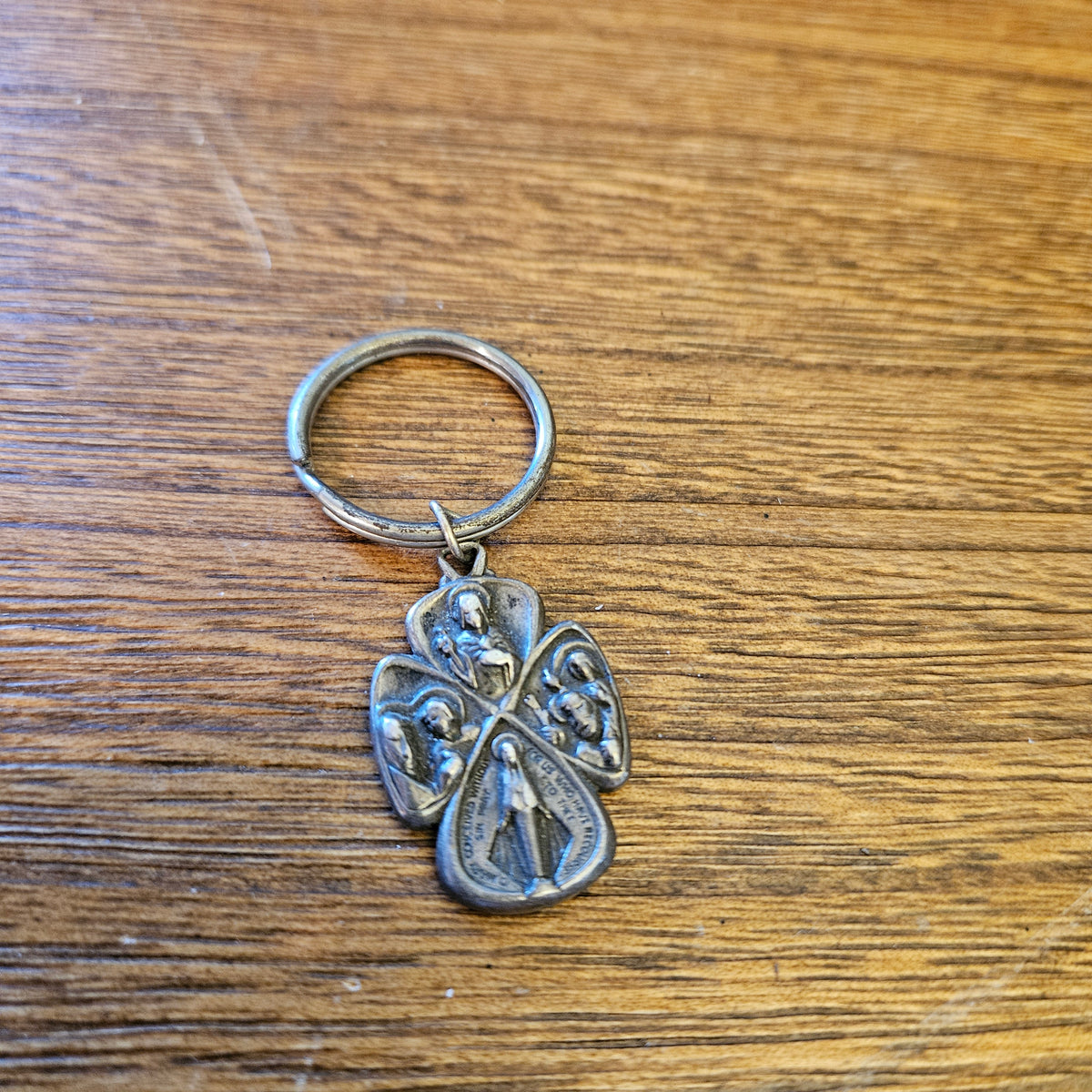 Creed Sterling Silver Four Way Catholic Medal Keychain 10.78g