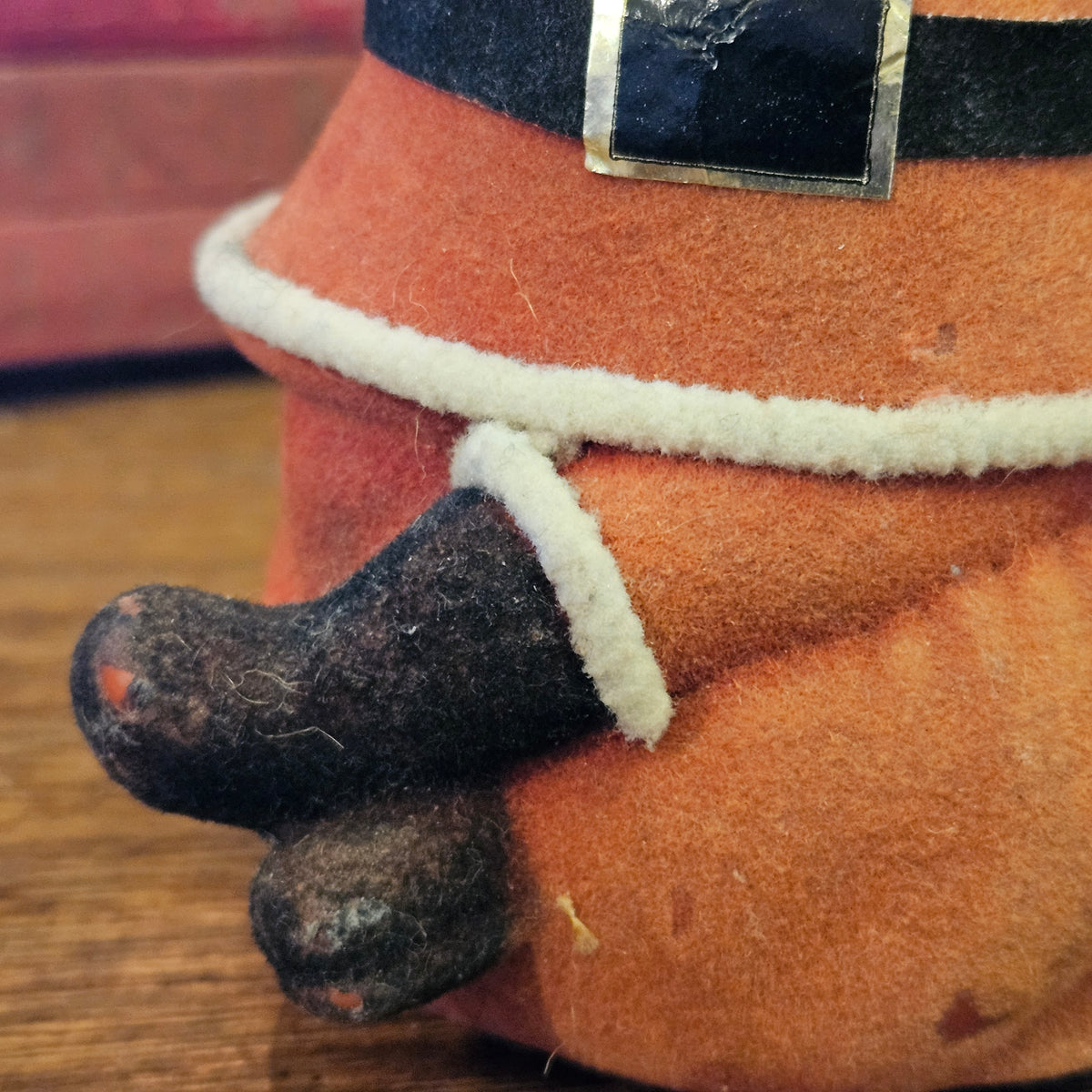 Vintage Flocked Santa Claus Coin Bank