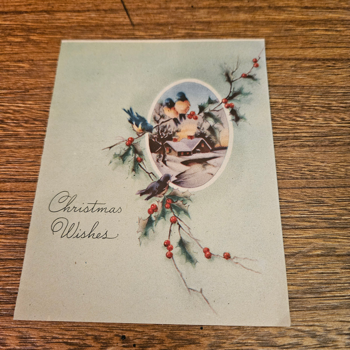 1945 Winter Cottage Christmas Cards, Set of 2