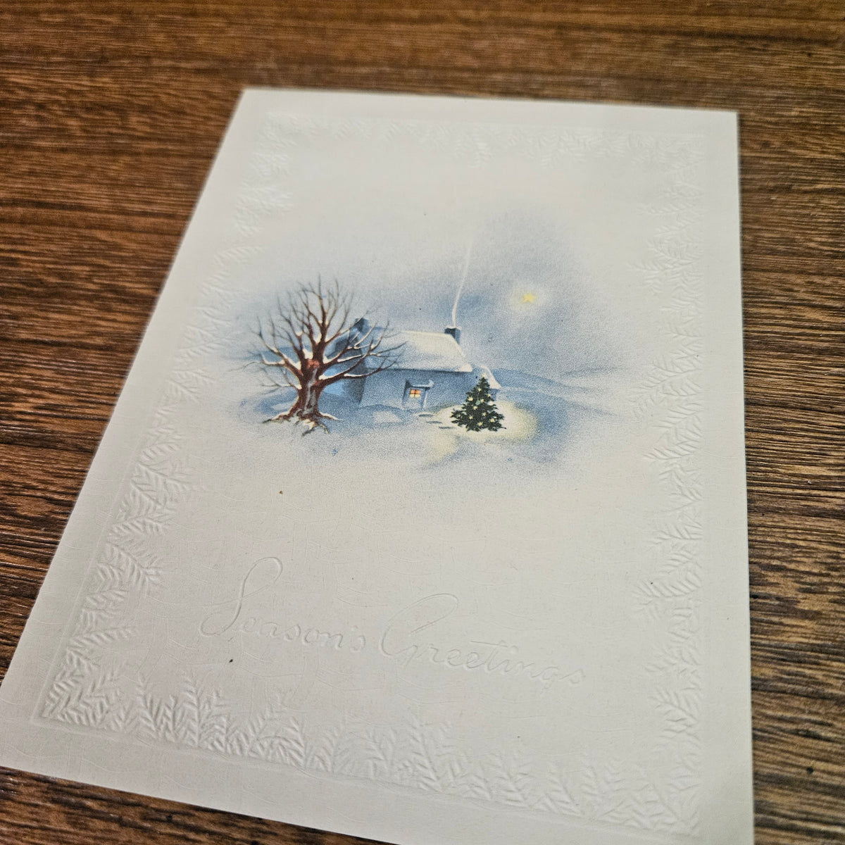 1945 Winter Cottage Christmas Cards, Set of 2