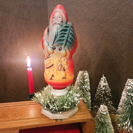Antique Figural Santa Christmas Light with Leviton Porcelain Base