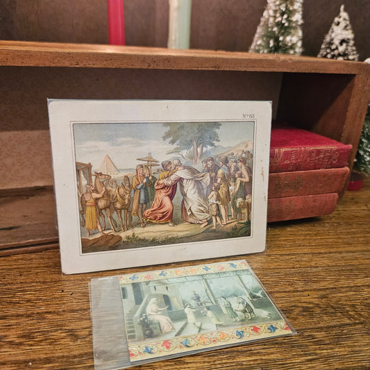 Antique Biblical Religious Illustration Ephemera, Set of 2