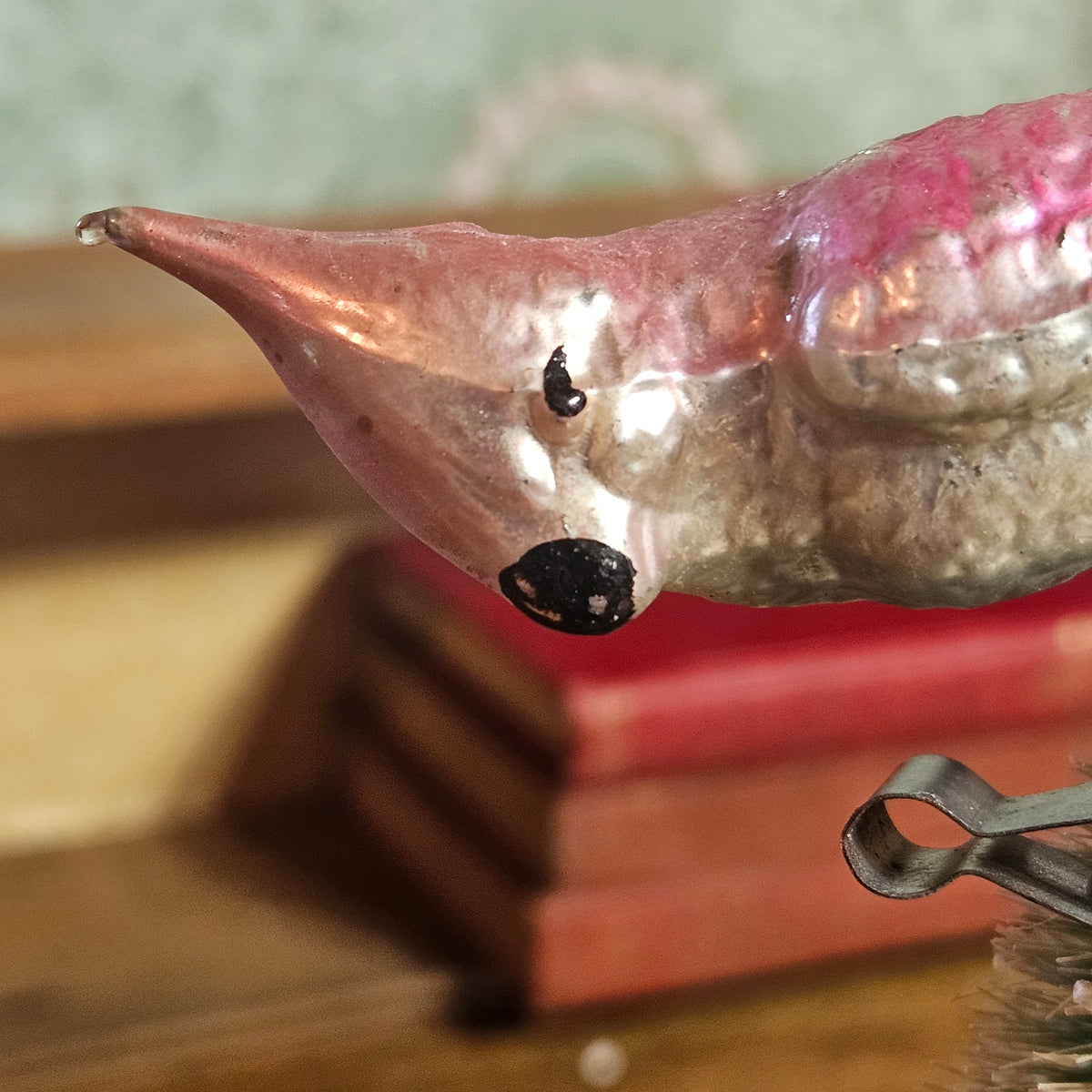 Set of 3 Vintage Pink Glass Bird Clip-On Christmas Ornaments