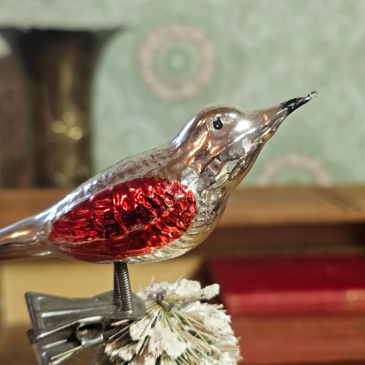 Set of 5 Vintage Glass Bird Clip-On Christmas Ornaments – Mixed Flock