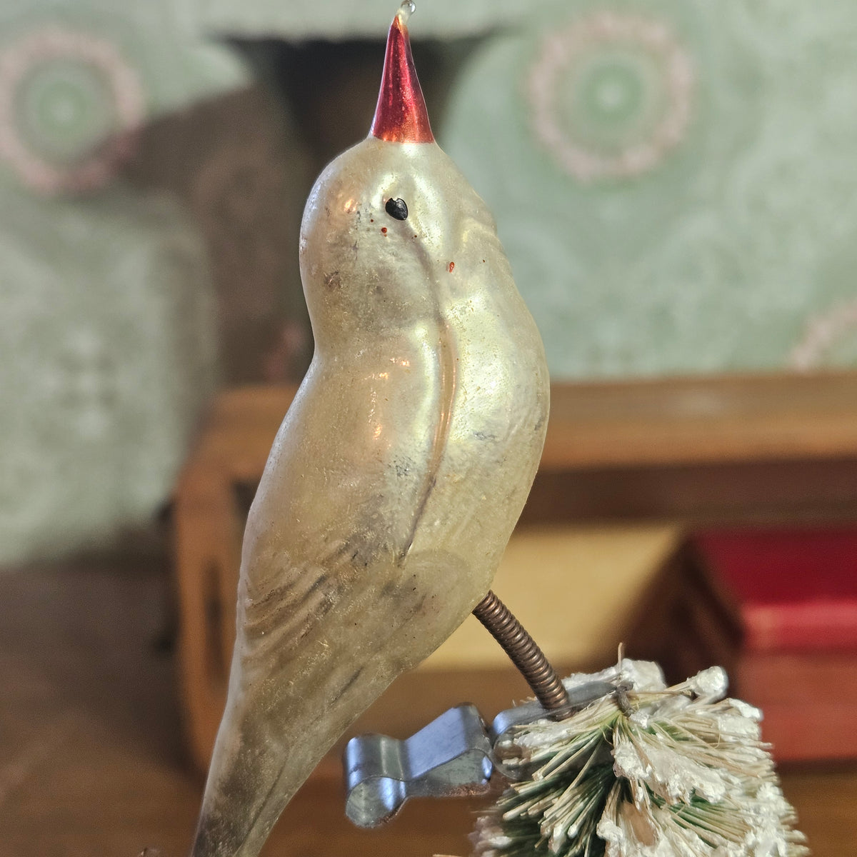 Set of 5 Vintage Glass Bird Clip-On Christmas Ornaments – Mixed Flock