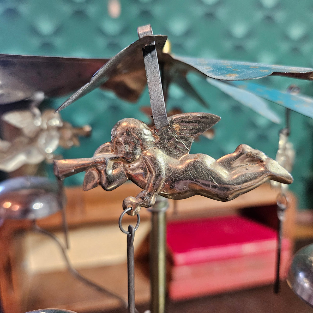 Working Vintage Angel Chime Christmas Candle Carousel