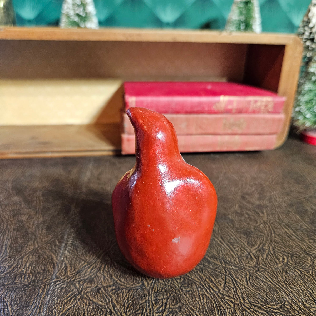 Small Vintage Hand-Painted Red Santa Figure