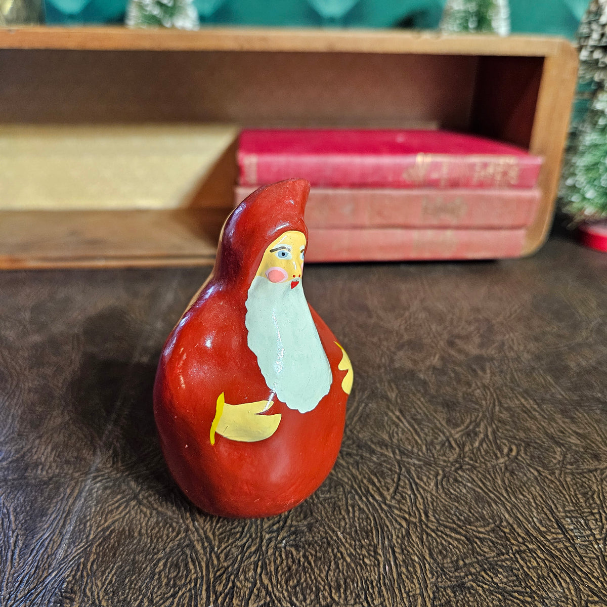 Small Vintage Hand-Painted Red Santa Figure