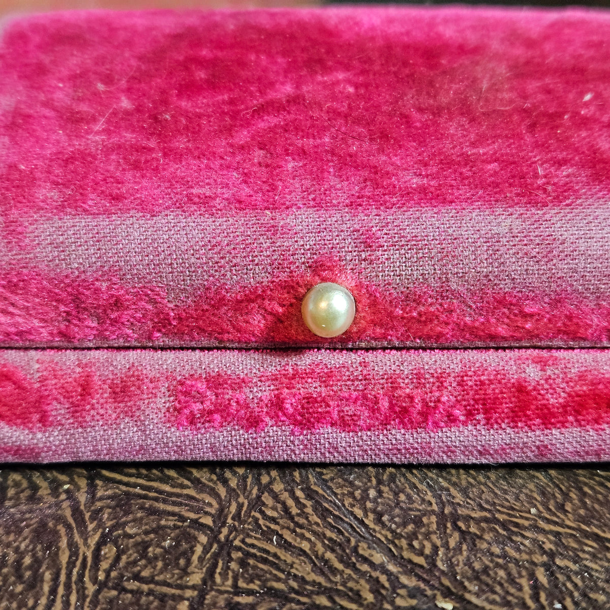 Vintage Bulova Fifth Avenue Pink Velvet Watch Jewelry Box