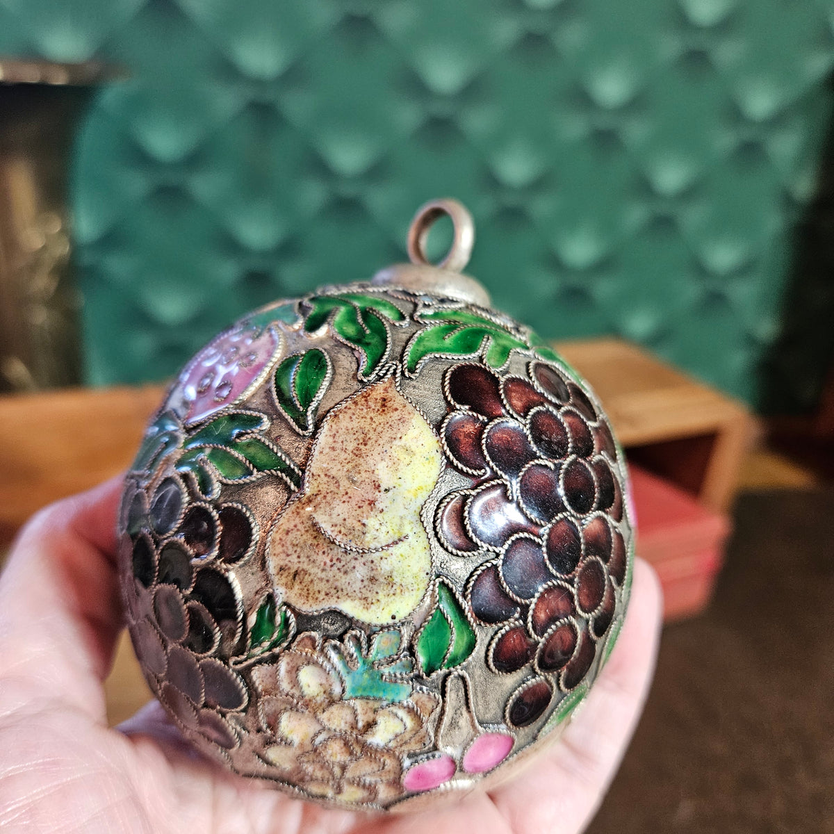 Cloisonne Enamel Fruit Ornament