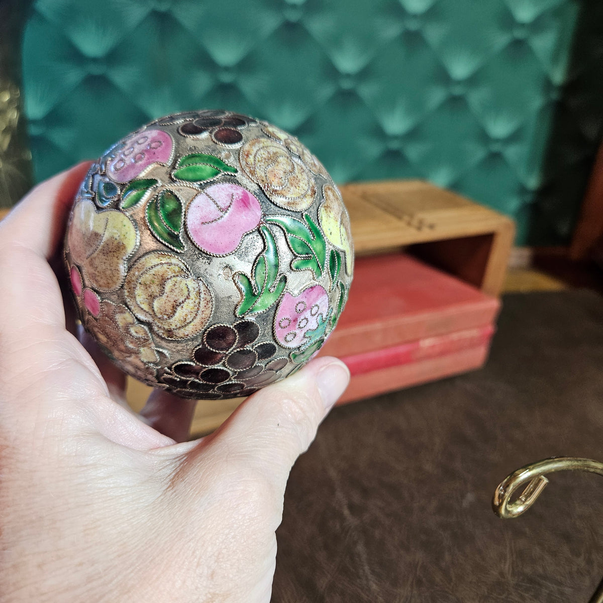 Cloisonne Enamel Fruit Ornament