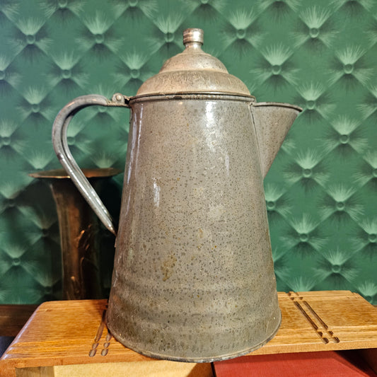 Hinged Lid Metal Coffee Pot Primitive Farmhouse Decor