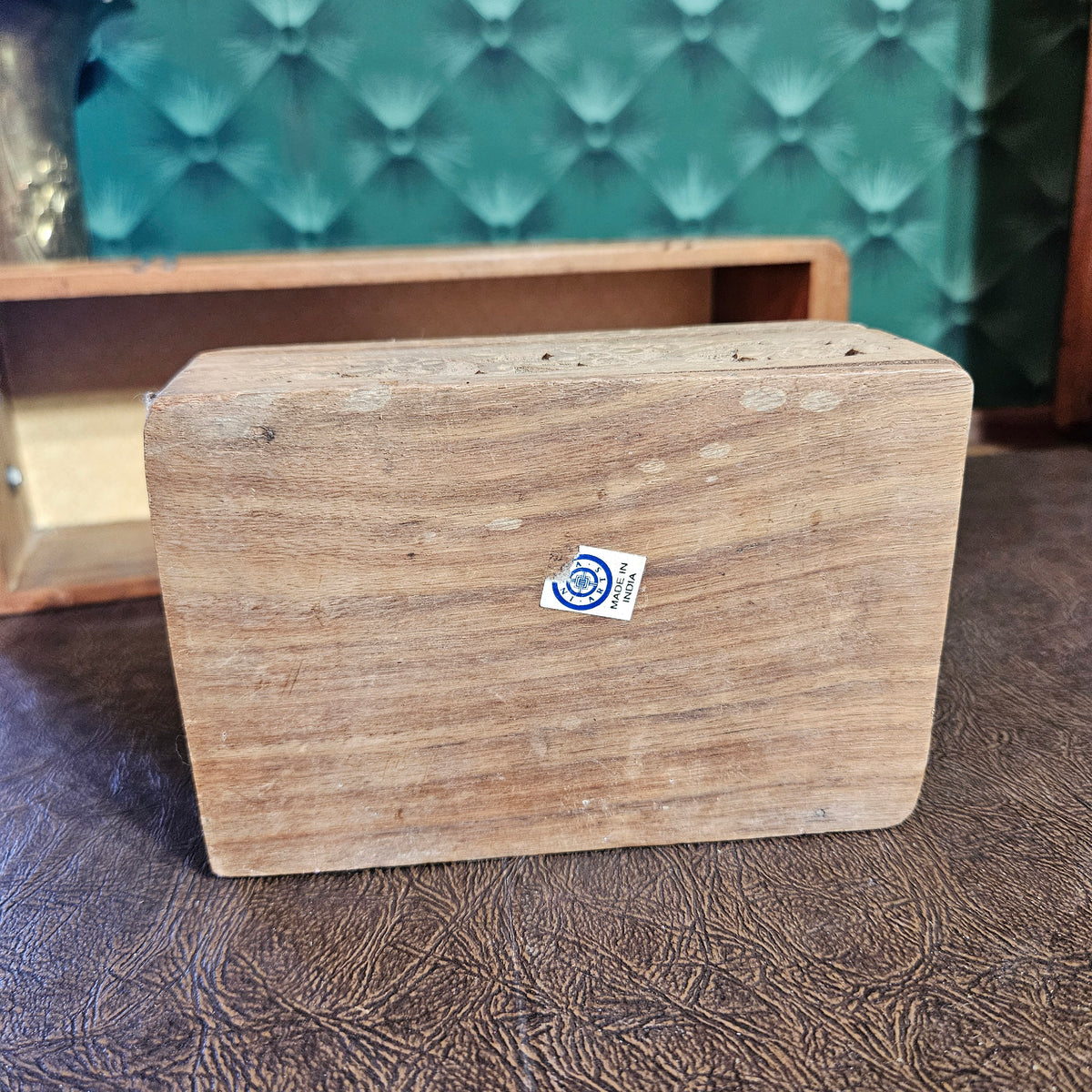Vintage Hand Carved Wooden Box Made in India